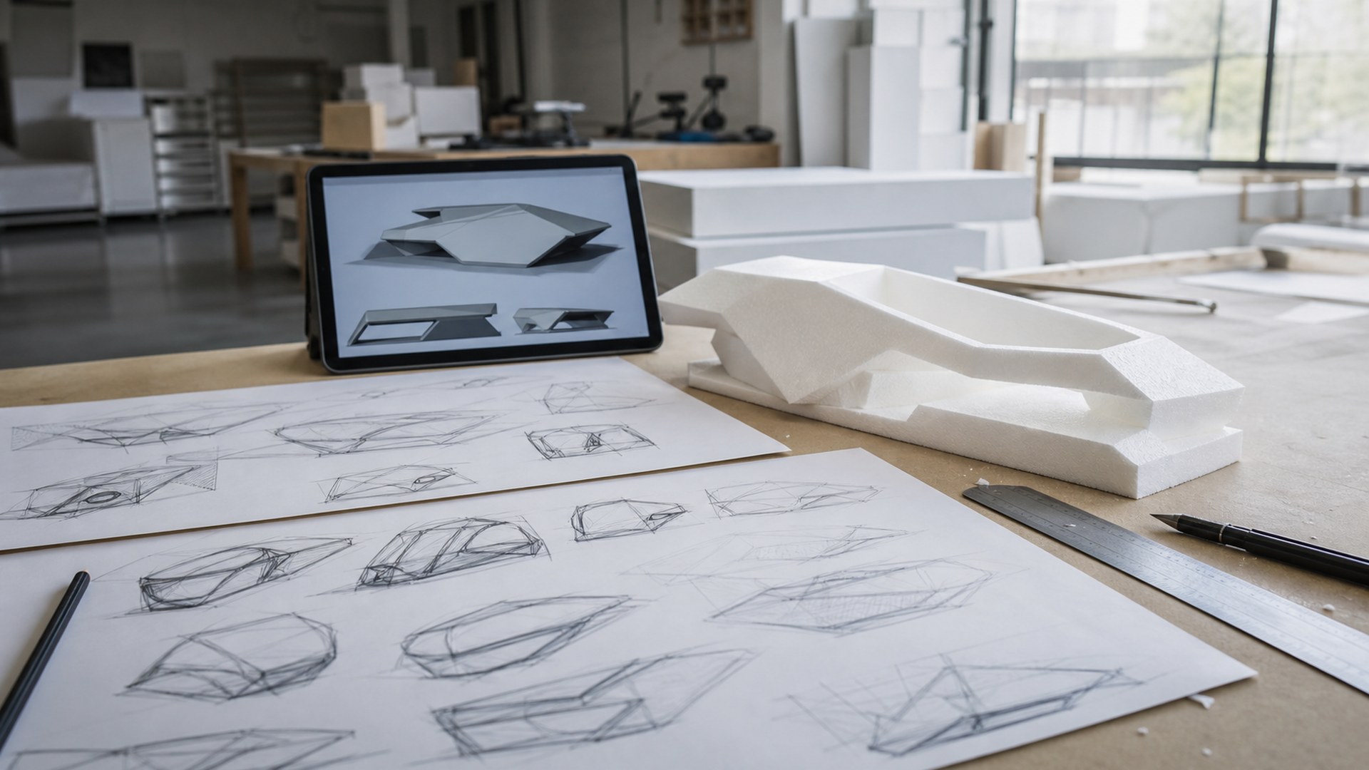 Editorial 16:9 image representing Vizcom for AI-assisted foam fabrication