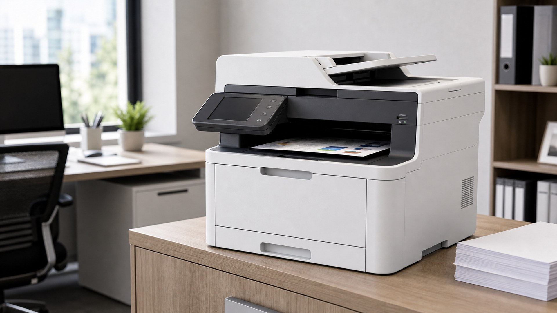 Brother MFC-L3780CDW in a modern business workspace
