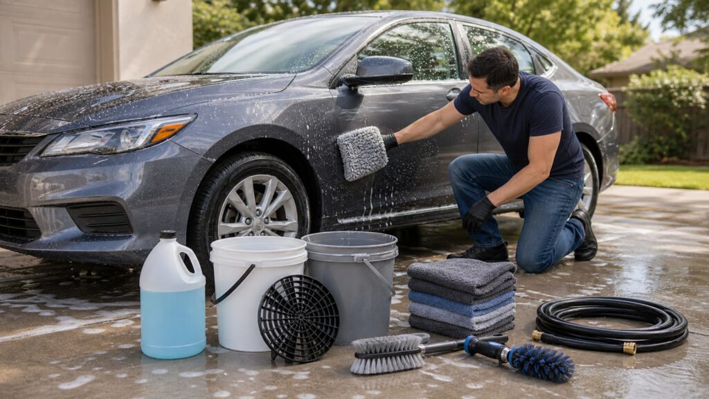 car care & detailing shopping setup for maintenance wash supplies with practical vehicle-focused details