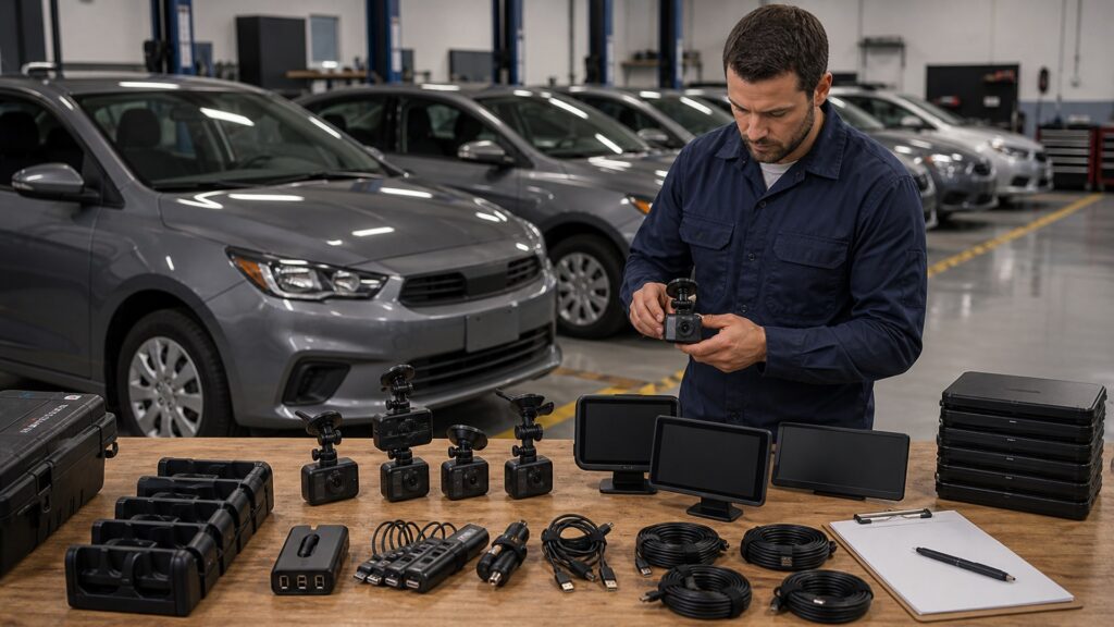 car electronics & driving tech shopping setup for fleet and commuter vehicles with practical vehicle-focused details