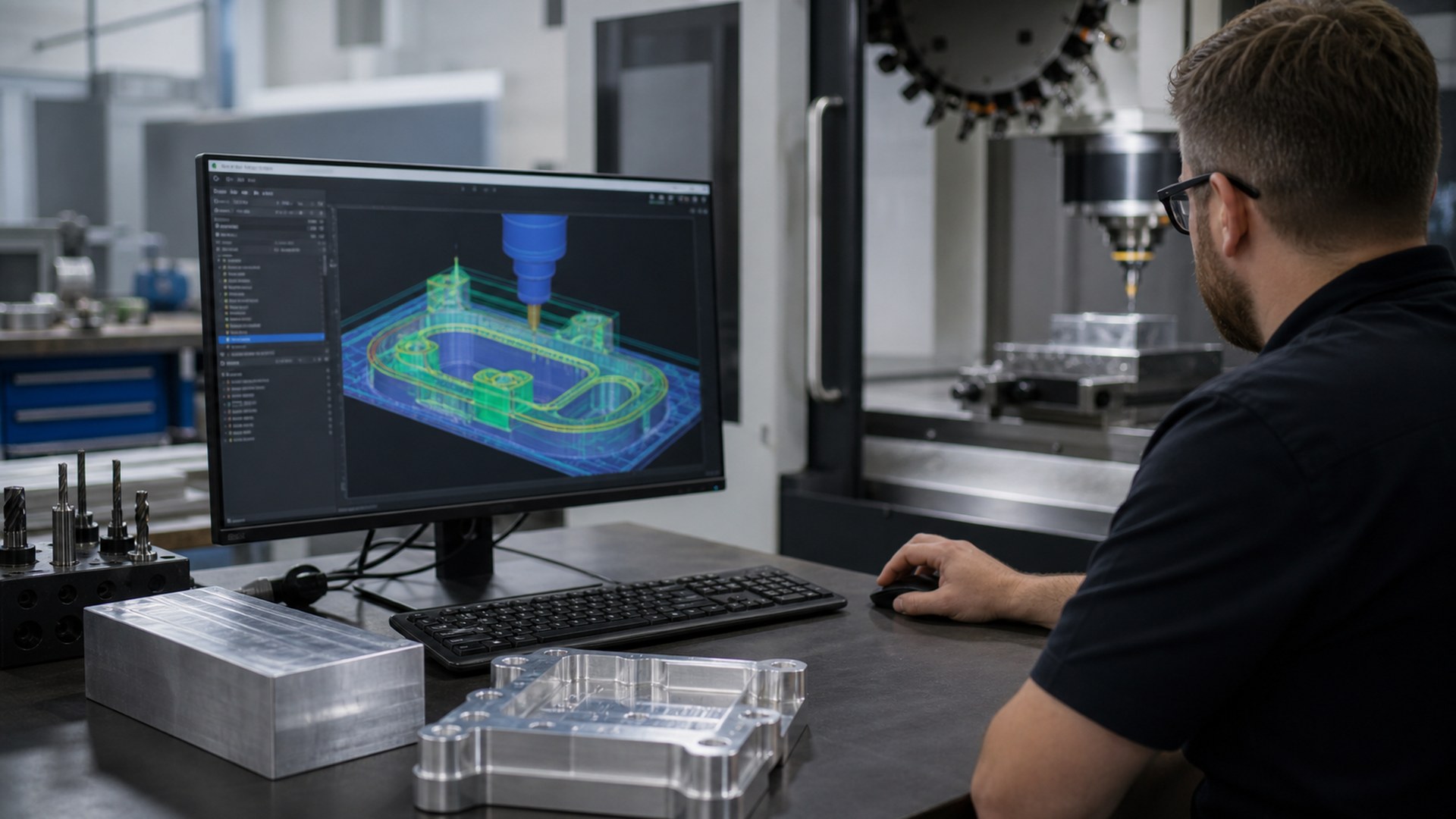 CloudNC CAM Assist AI tool for CNC shops editorial software concept