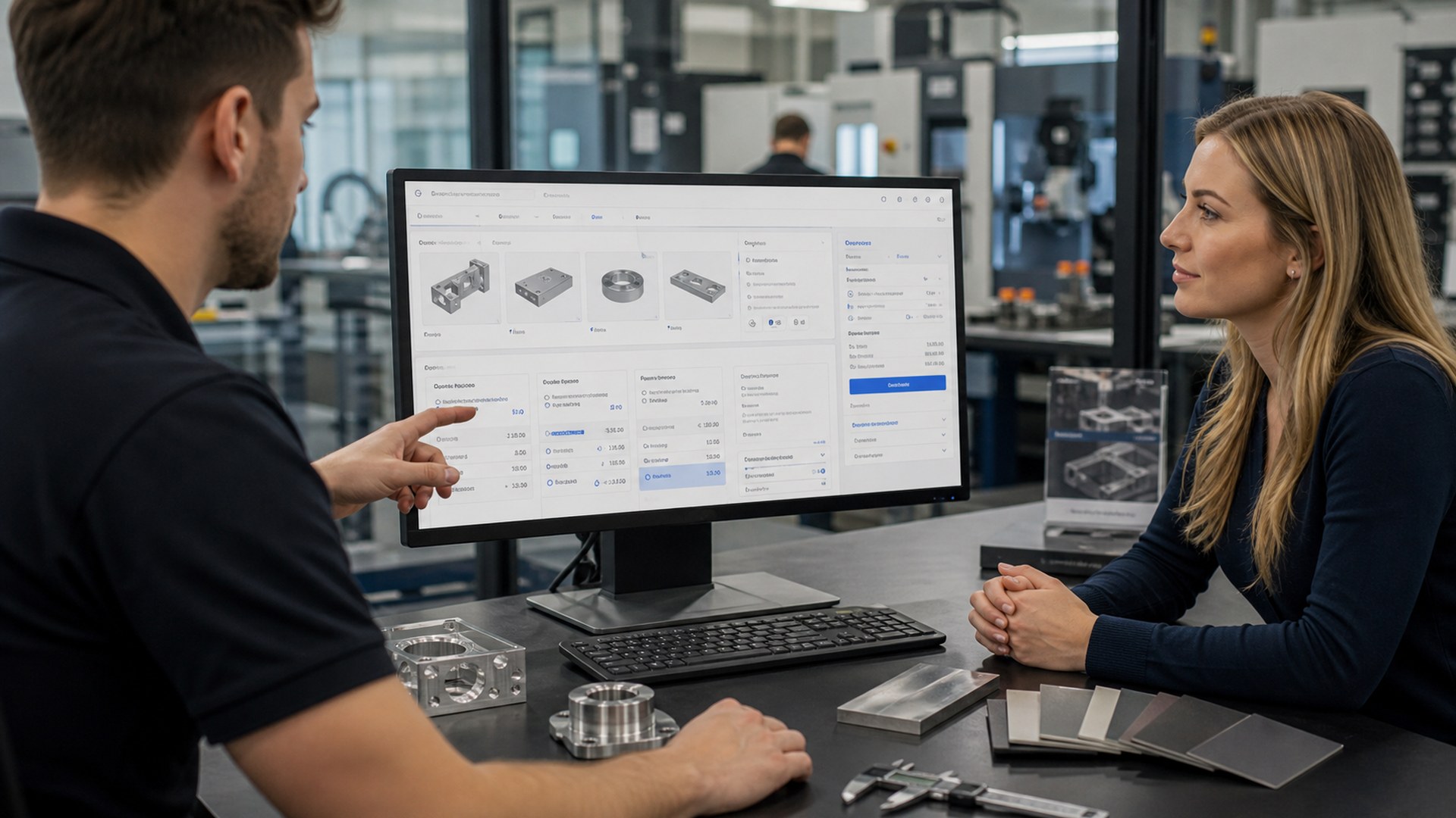 DigiFabster AI fabrication shop software editorial interface concept