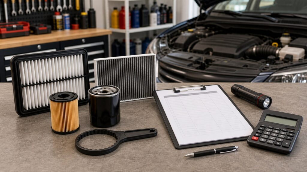 engine filters shopping setup for repair shop estimate reviews with practical vehicle-focused details