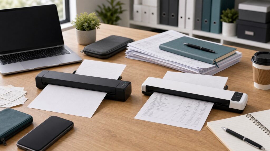 Epson WorkForce ES-60W vs Fujitsu ScanSnap iX100 business comparison image