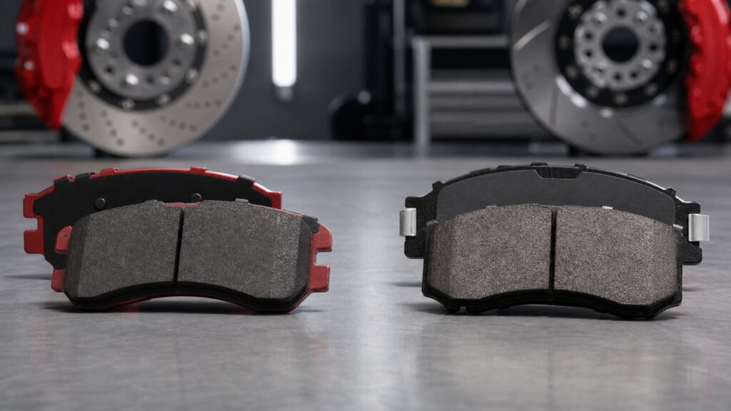 Hawk HPS 5.0 and Power Stop Z26 performance brake pads compared side by side