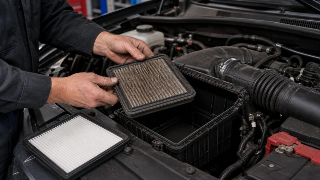 how engine air filters work automotive replacement part explainer image