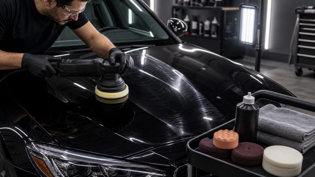 polishing & paint correction explainer hero image for Review Streets