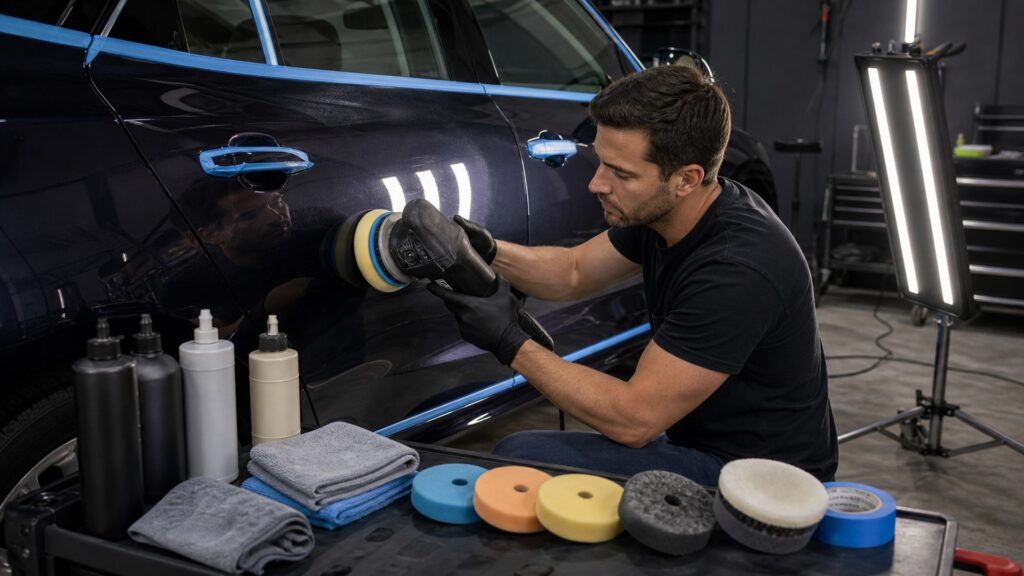 car care & detailing shopping setup for exterior correction projects with practical vehicle-focused details