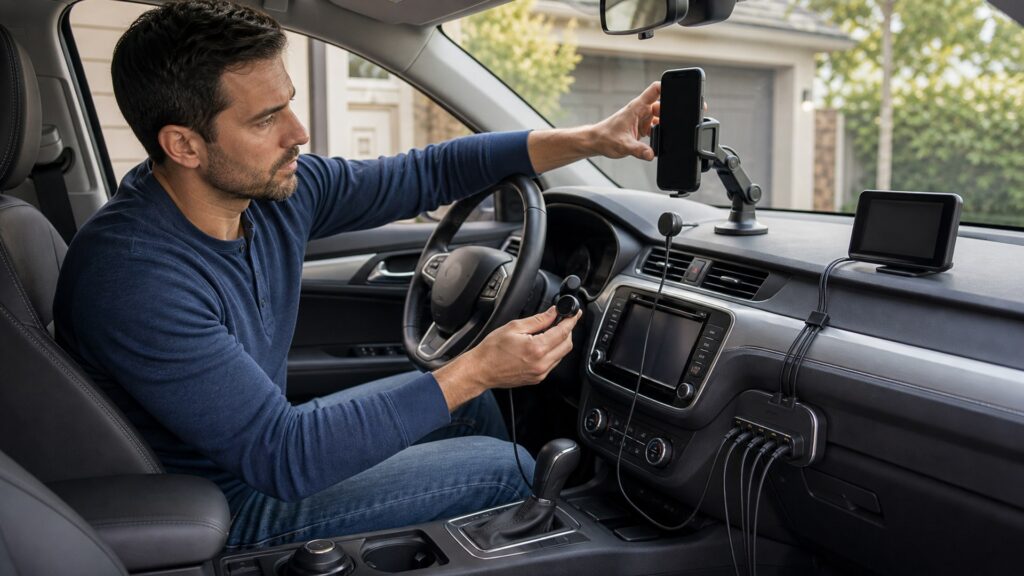 car electronics & driving tech shopping setup for connected cabin features with practical vehicle-focused details