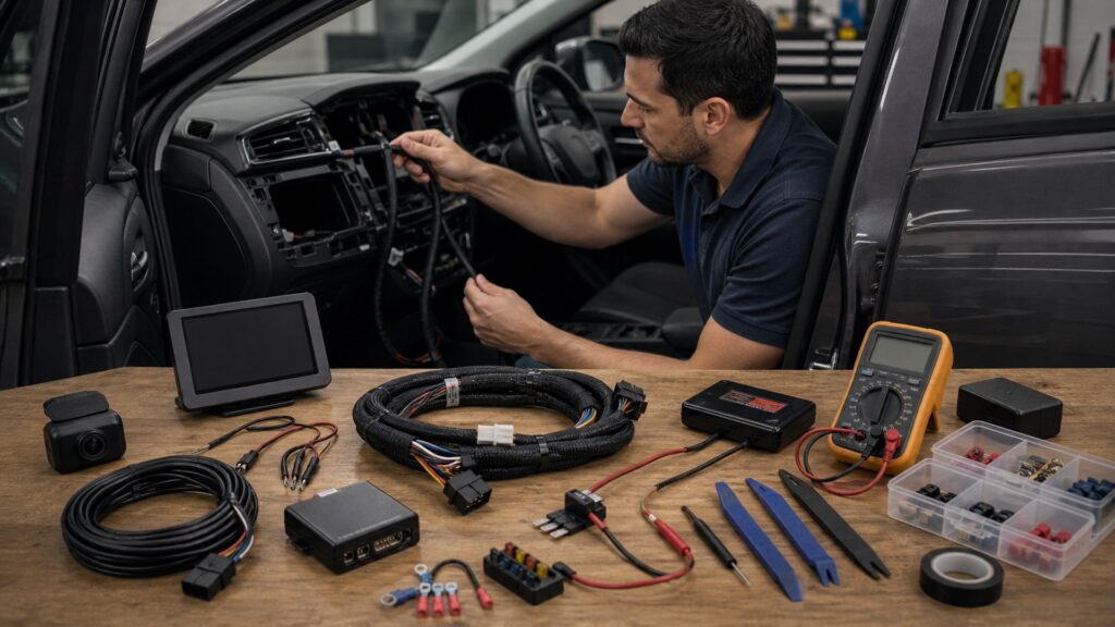 car electronics & driving tech shopping setup for installation and wiring requirements with practical vehicle-focused details