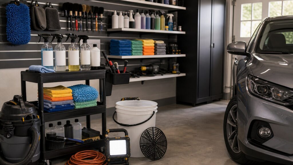 detailing kits shopping setup for garage detailing setups with practical vehicle-focused details