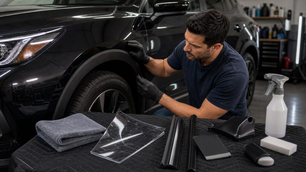 exterior accessories & protection shopping setup for paint and body protection with practical vehicle-focused details