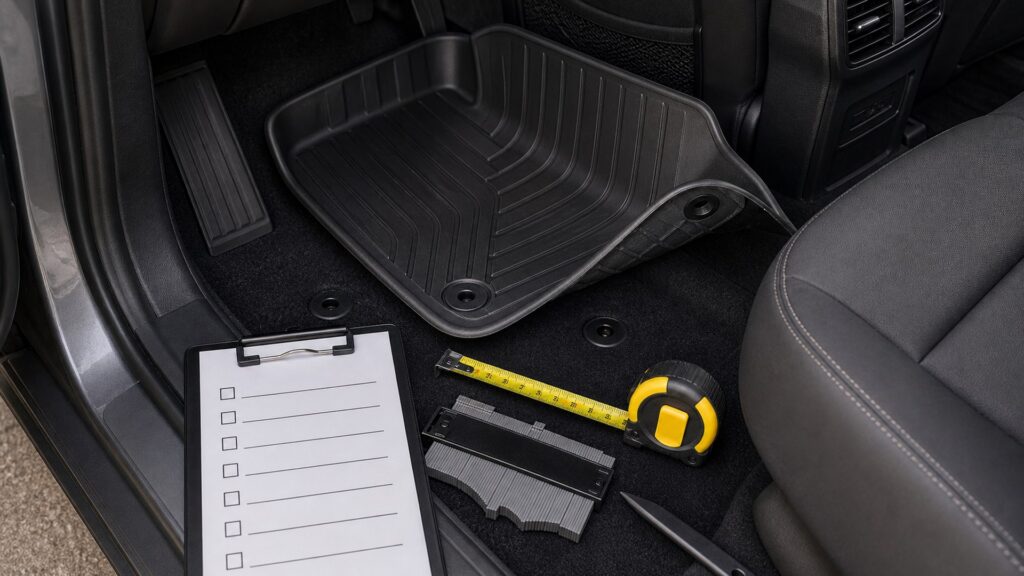 floor protection shopping setup for interior fitment checks with practical vehicle-focused details
