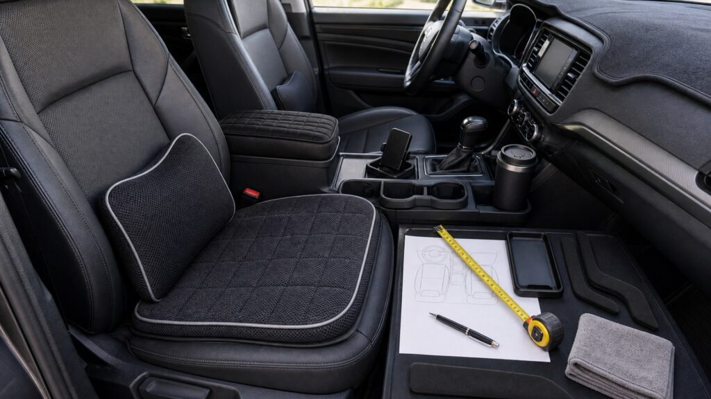 interior comfort shopping setup for seat, dash, and console layouts with practical vehicle-focused details