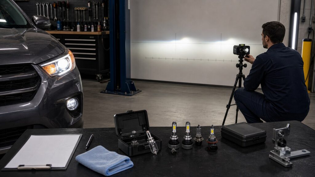 lighting & visibility shopping setup for inspection and compliance needs with practical vehicle-focused details