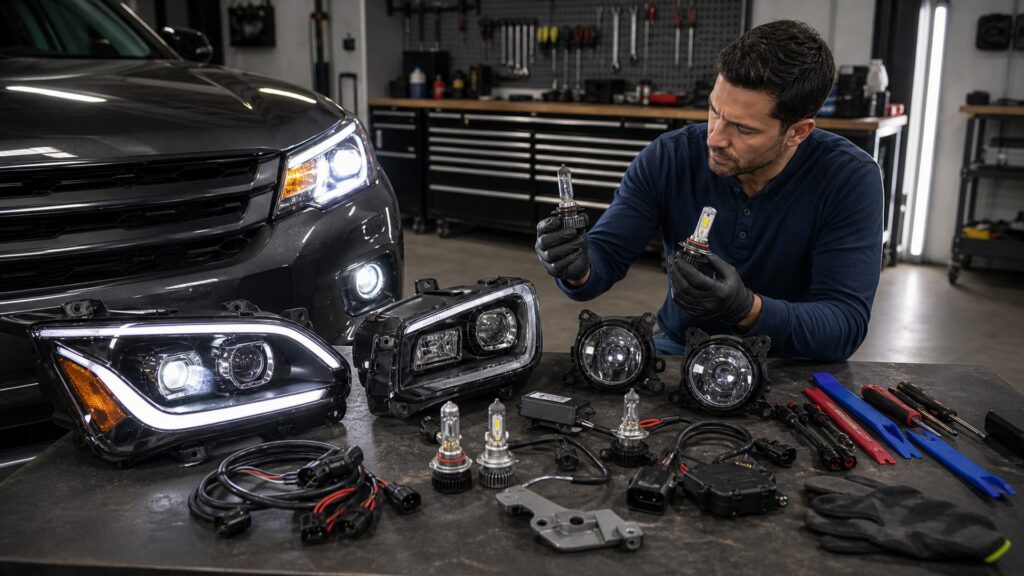lighting & visibility shopping setup for lighting upgrade projects with practical vehicle-focused details