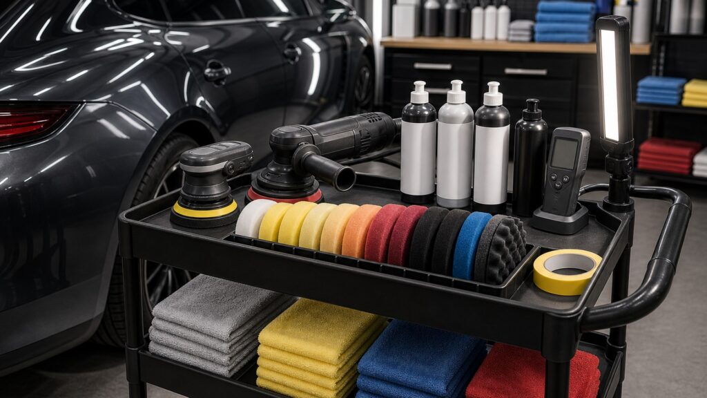 polishing & paint correction shopping setup for detailer workflow planning with practical vehicle-focused details