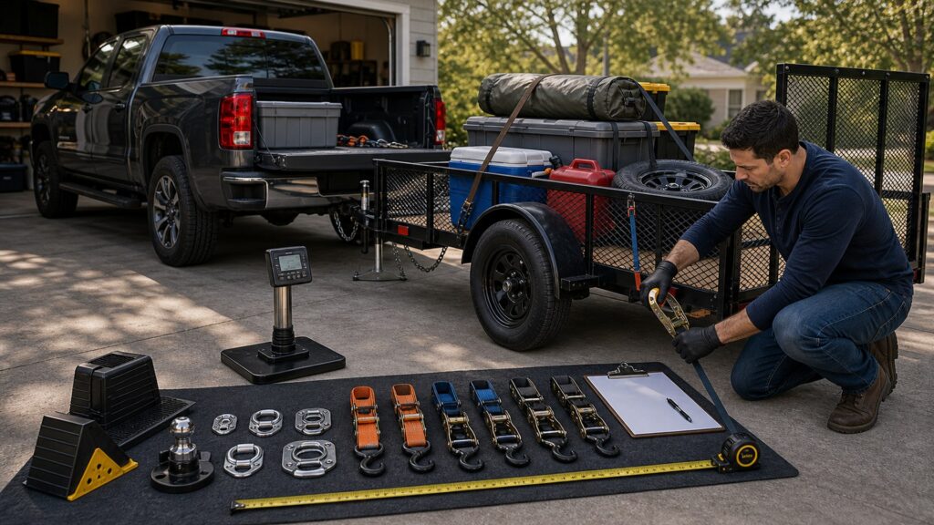towing, trailers & hauling shopping setup for load planning with practical vehicle-focused details