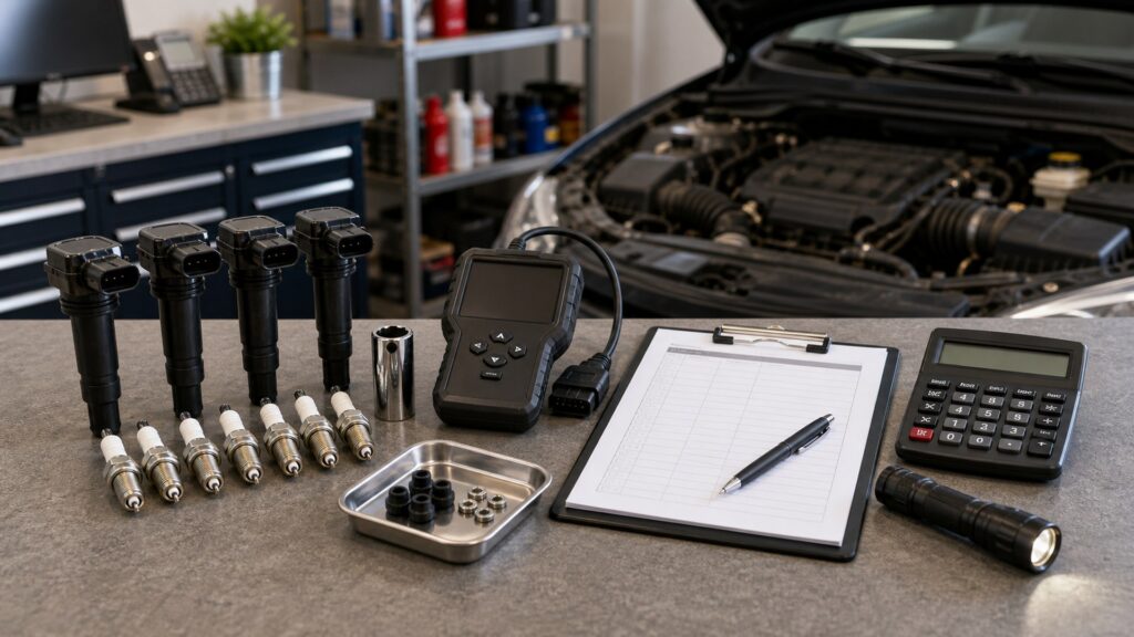 ignition components shopping setup for repair shop estimate reviews with practical vehicle-focused details