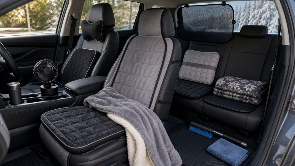 interior comfort shopping setup for all-weather interior use with practical vehicle-focused details
