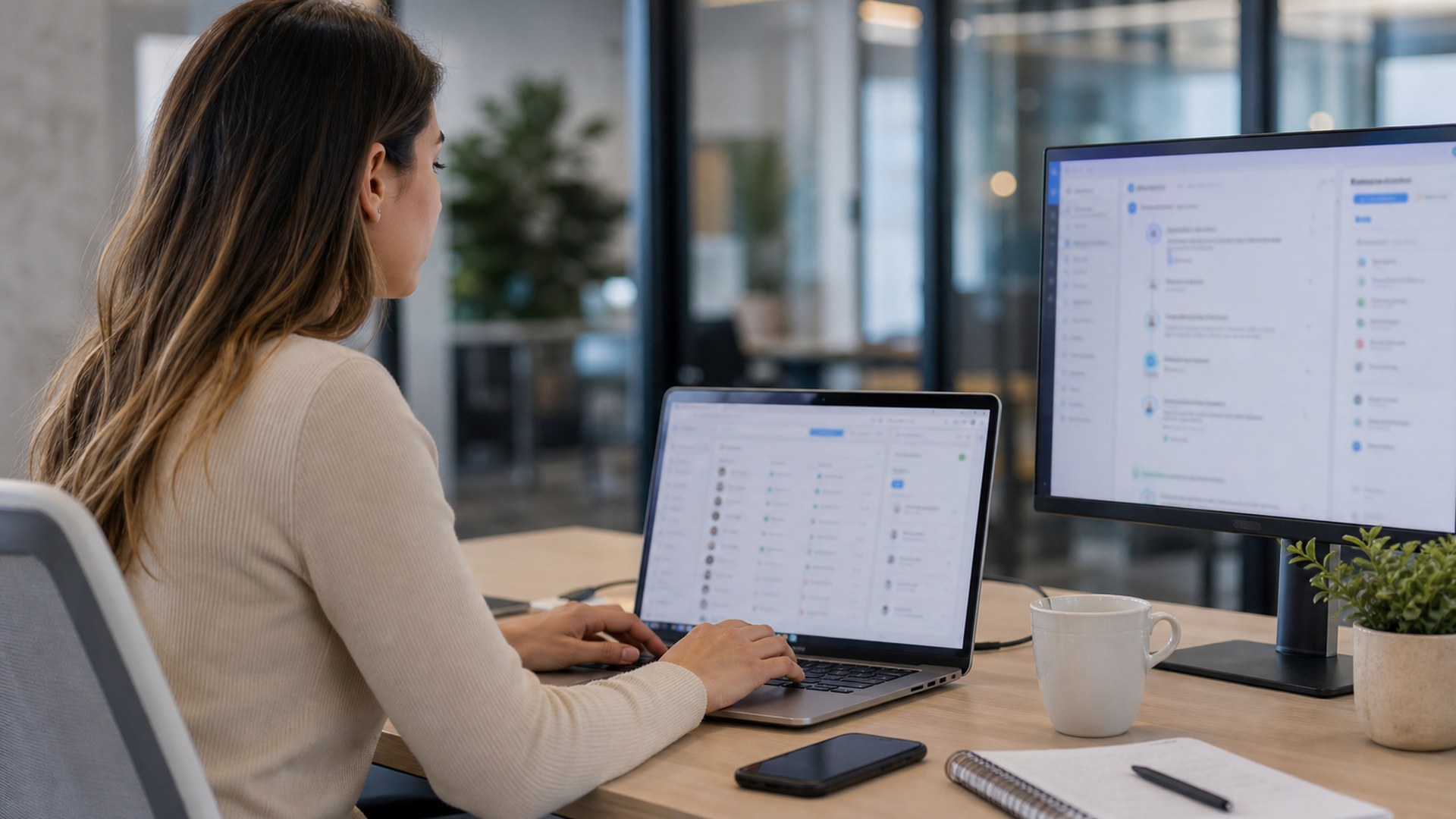 LeadIQ AI sales prospecting software editorial interface concept
