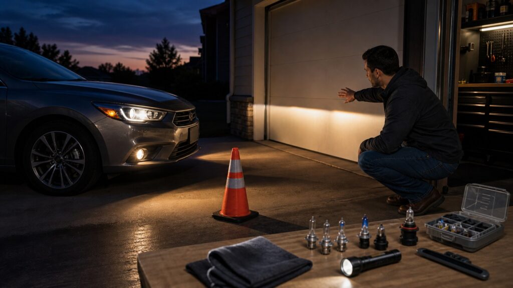 lighting & visibility shopping setup for night driving visibility with practical vehicle-focused details