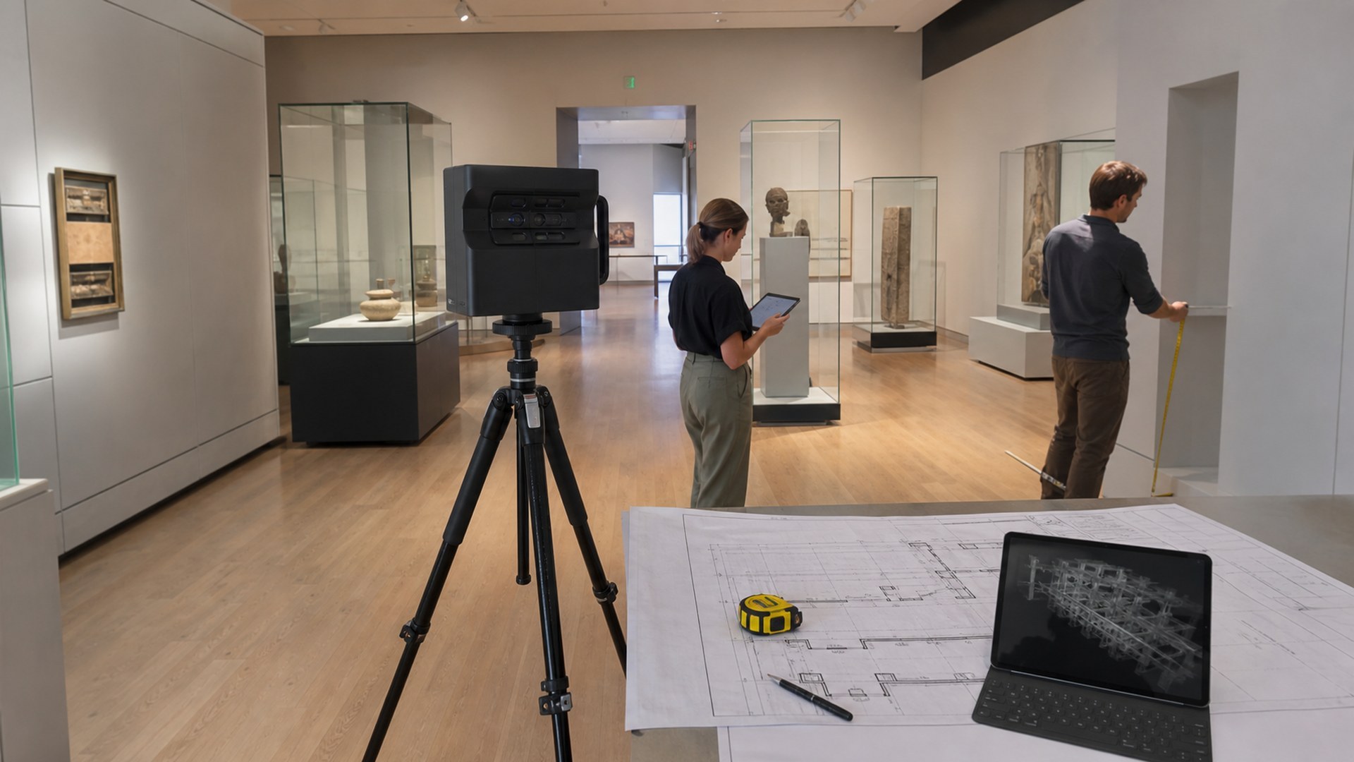 Matterport AI tool concept image for museum exhibit design workflows