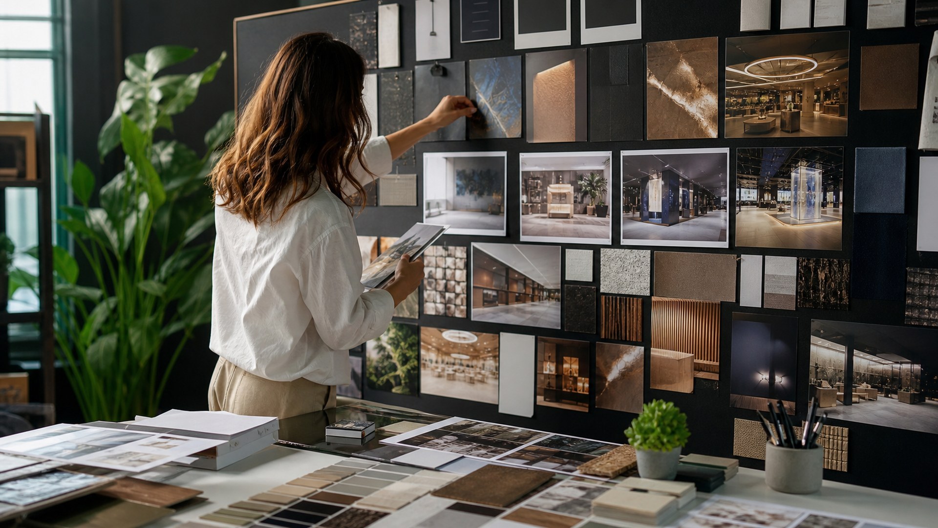 Midjourney AI tool in an ultra photorealistic editorial scene for a trade show exhibit builder workflow