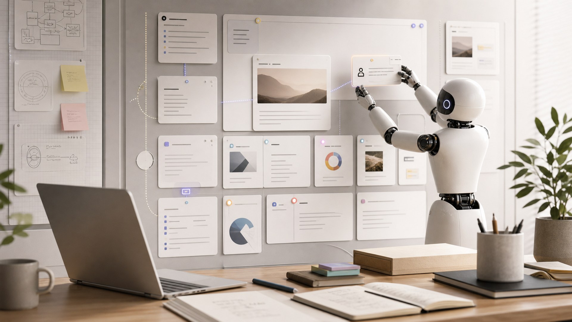 Notion AI represented as a brand-neutral AI assistant workflow image