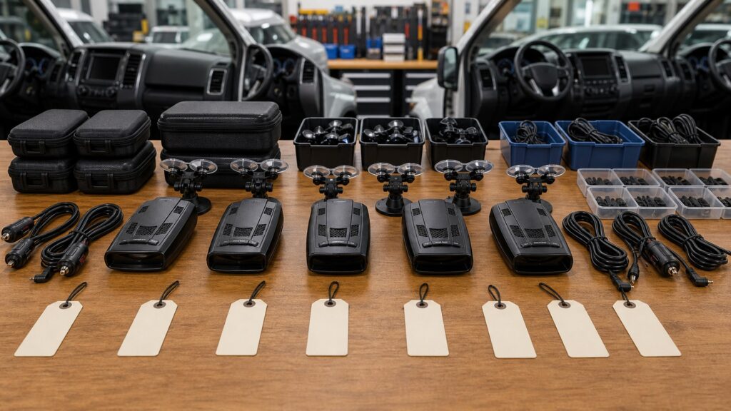 radar detectors shopping setup for fleet and commuter vehicles with practical vehicle-focused details
