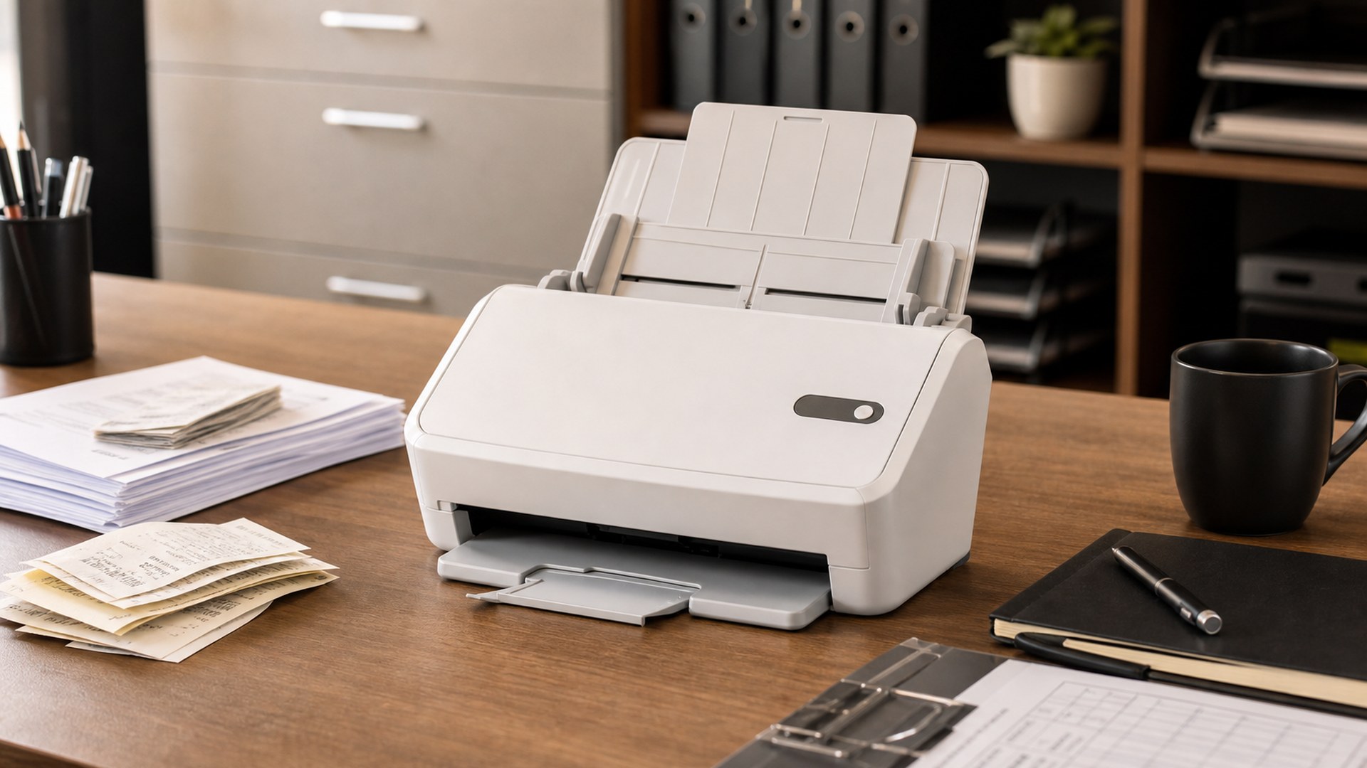 Ricoh ScanSnap iX1400 in a modern business workspace