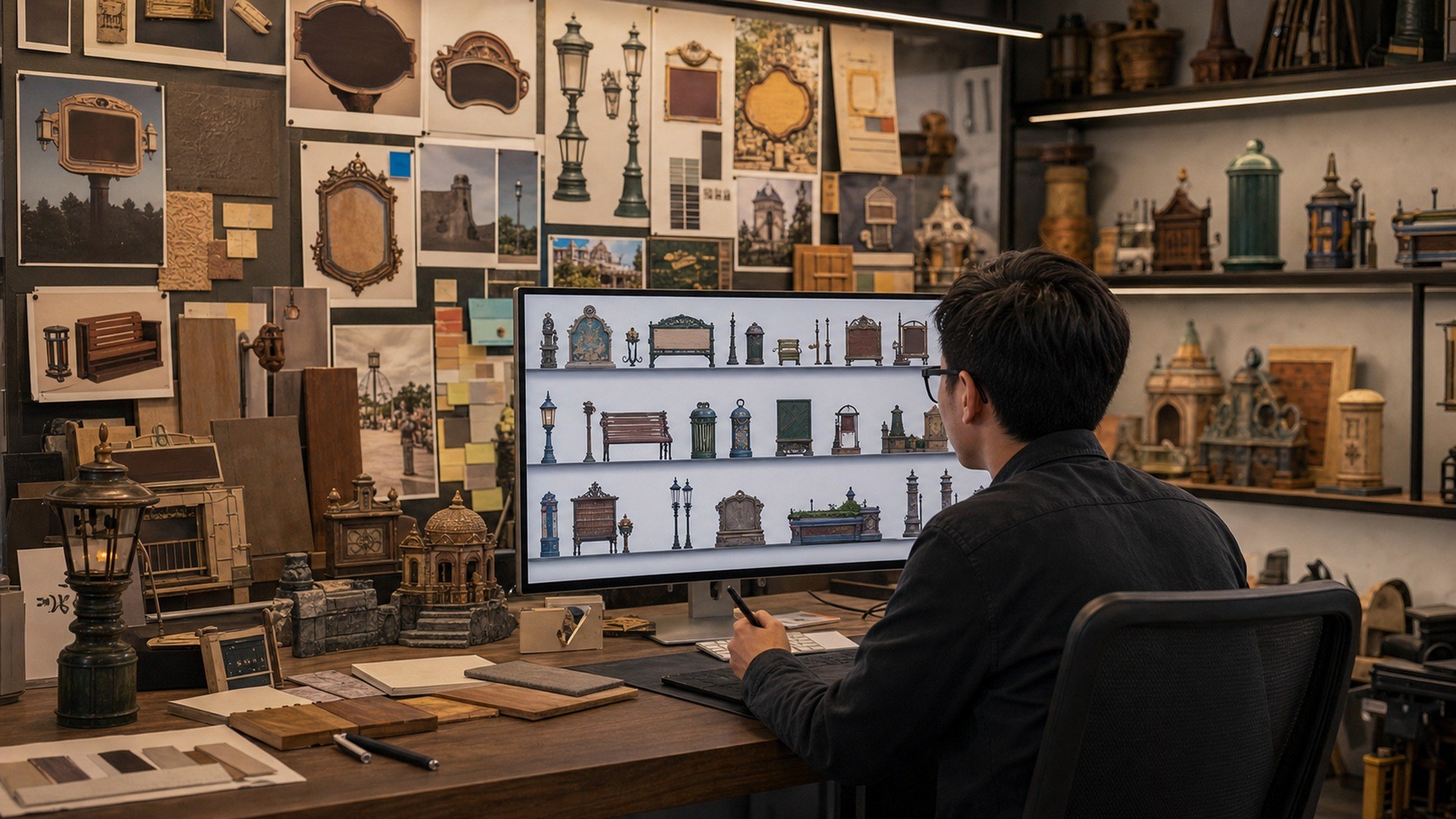 Scenario AI tool shown in a theme park design studio workflow