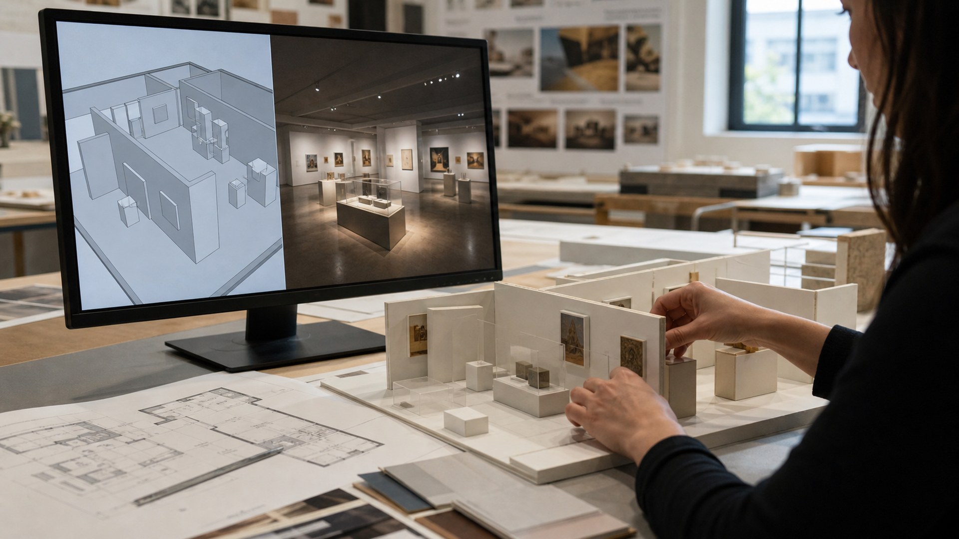 SketchUp AI Render AI tool concept image for museum exhibit design workflows