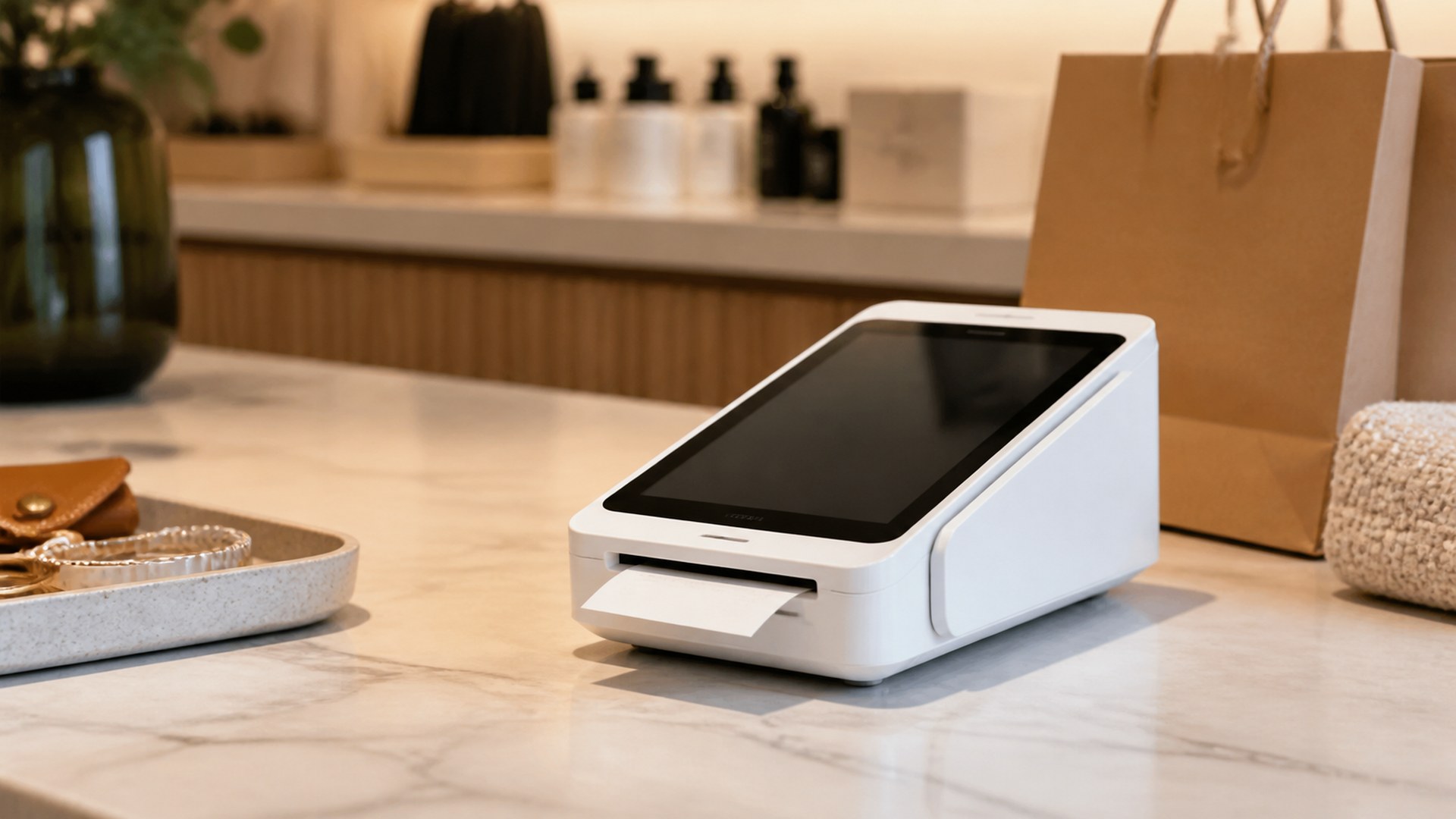 Square Terminal in a modern business workspace