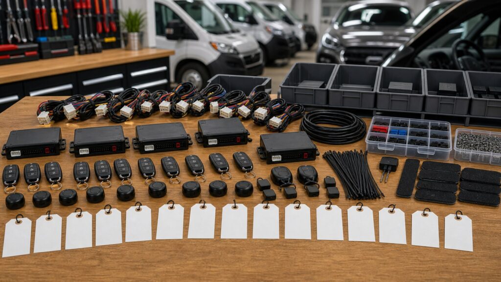vehicle security systems shopping setup for fleet and commuter vehicles with practical vehicle-focused details