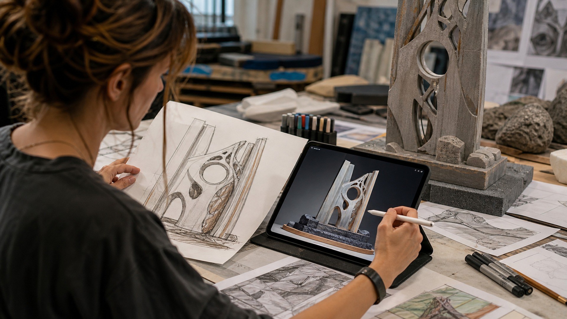 Vizcom AI tool concept for scenic fabrication workflows