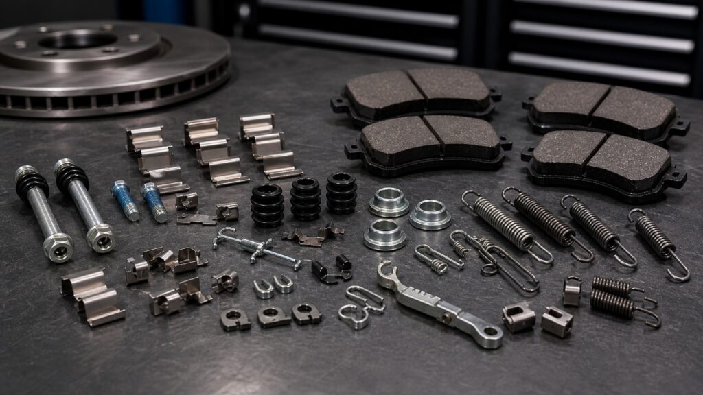 what makes brake hardware kits different from brake pads brake component explainer image