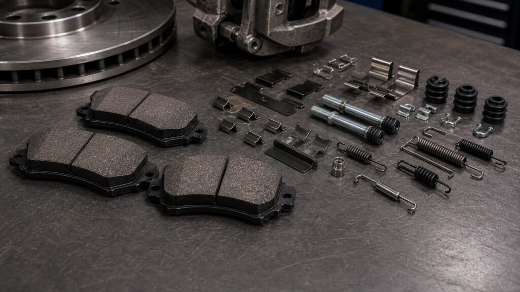 what makes brake pads different from brake hardware kits brake component explainer image
