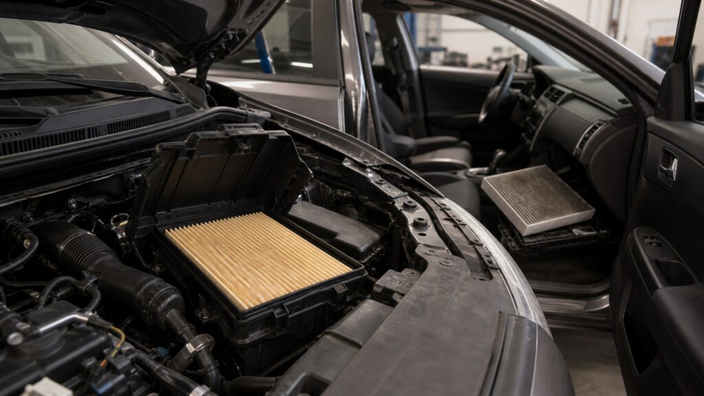 what makes engine air filters different from cabin air filters automotive replacement part explainer image