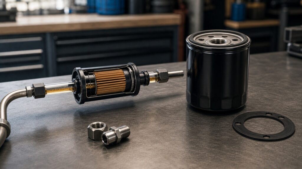 what makes fuel filters different from oil filters automotive replacement part explainer image