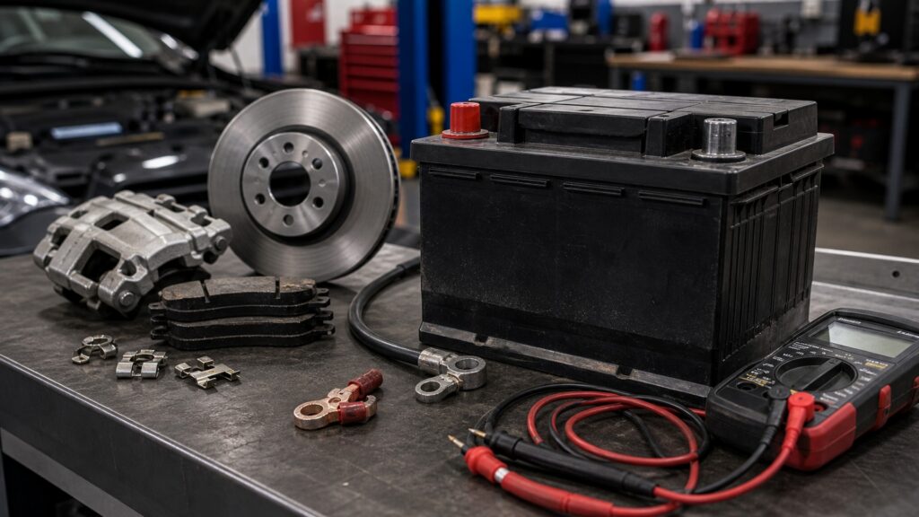 vehicle batteries different from brake components explainer hero image for Review Streets