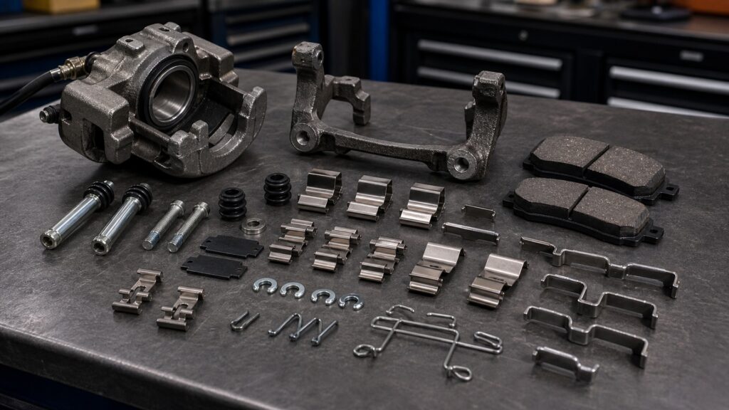 when to use brake hardware kits instead of brake calipers brake component explainer image