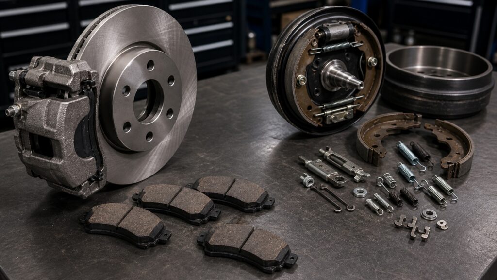 when to use brake pads instead of brake drums brake component explainer image
