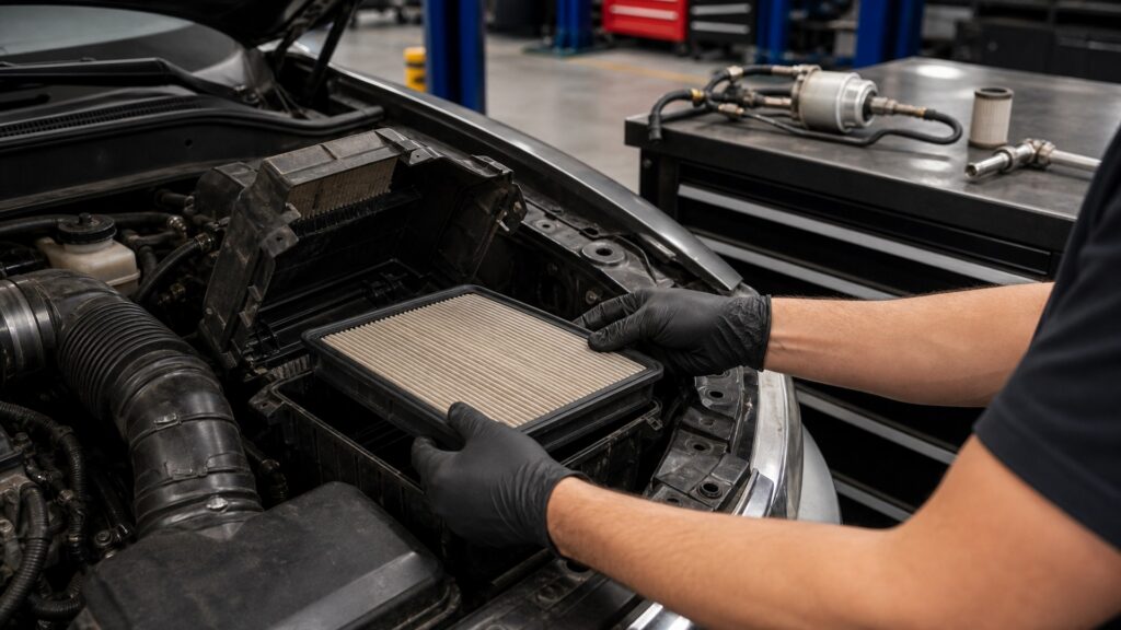when to use engine air filters instead of fuel filters automotive replacement part explainer image