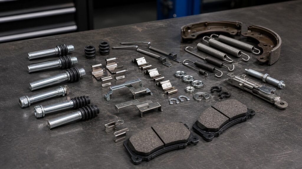 why brake hardware kits operating function matters brake component explainer image