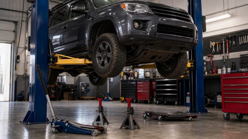 vehicle lifting equipment explainer hero image for Review Streets