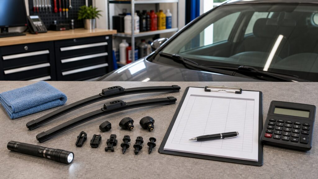 windshield components shopping setup for repair shop estimate reviews with practical vehicle-focused details