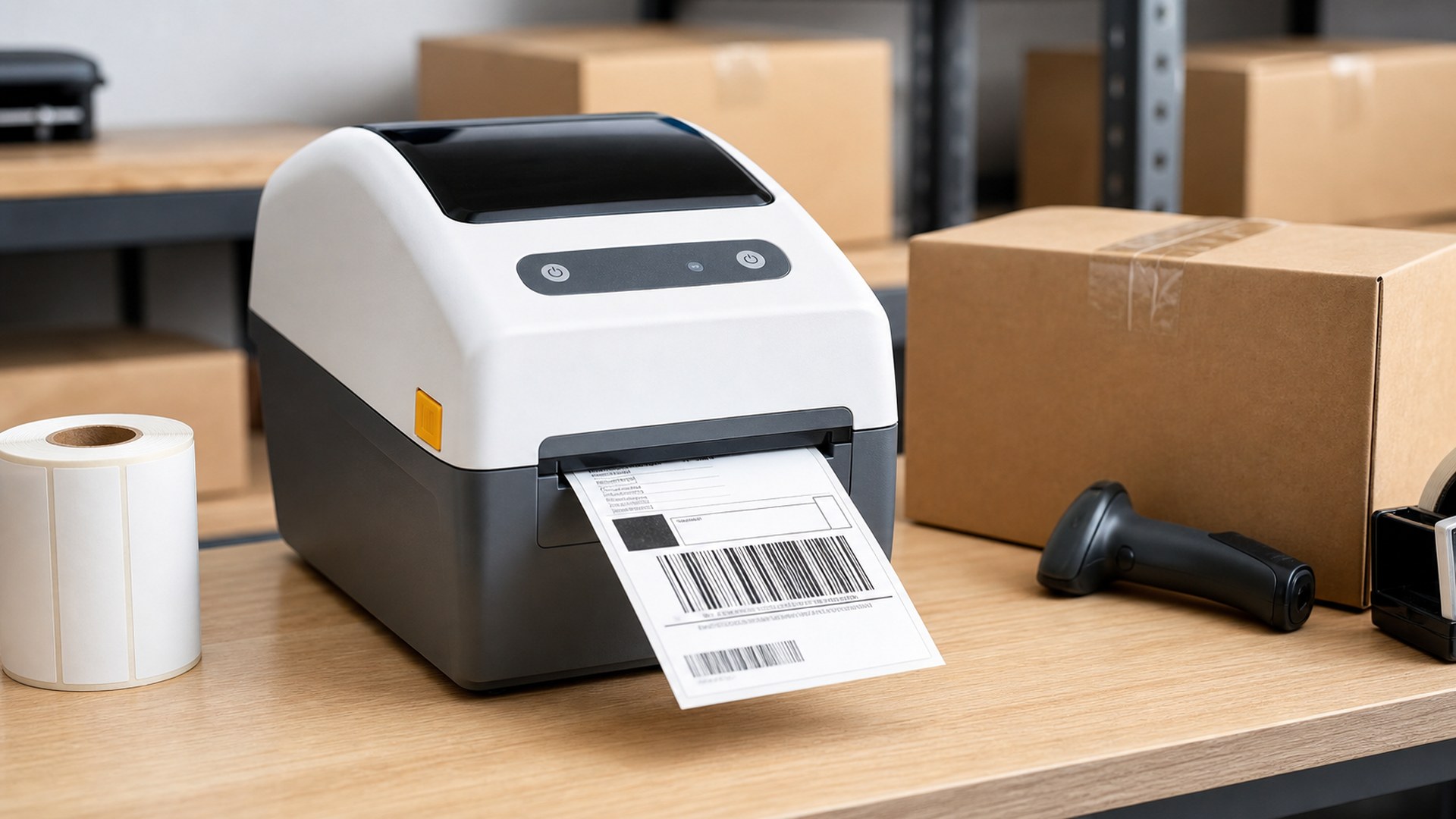 Zebra ZD421 Desktop Printer in a modern business workspace