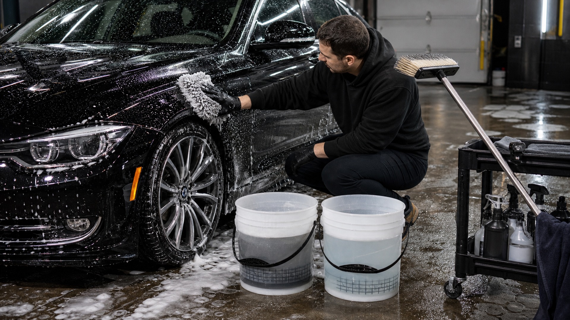 When to Use Bucket Wash Systems Instead of Car Wash Brushes