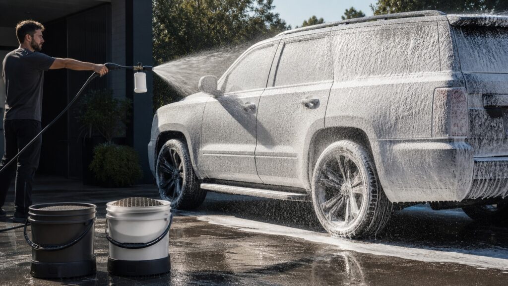 pressure washer foam guns explainer hero image for Review Streets